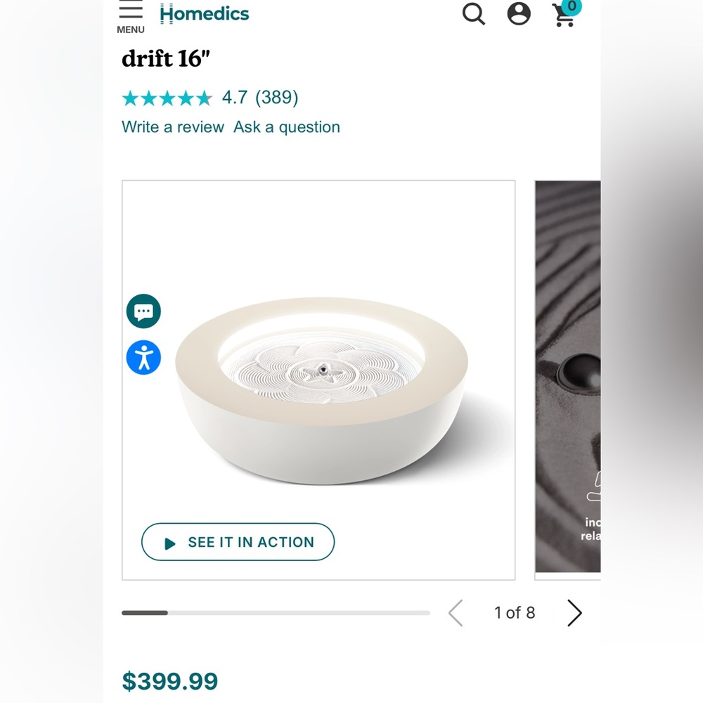 Homedics Drift 16" cream